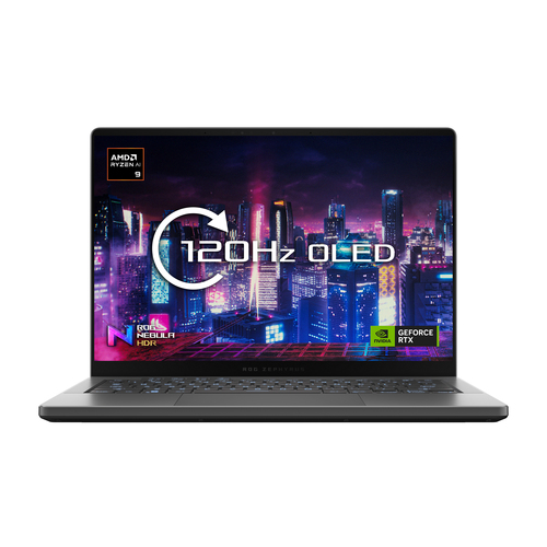 ASUS ROG Zephyrus G14 GA403UI-QS060W AMD Ryzen™ 9 8945HS Ноутбук 35,6 cm (14") WQXGA 32 GB LPDDR5x-SDRAM 1 TB Твердотельный накопитель (SSD) NVIDIA GeForce RTX 4070 Wi-Fi 6E (802.11ax) Windows 11 Home Черный, Серый