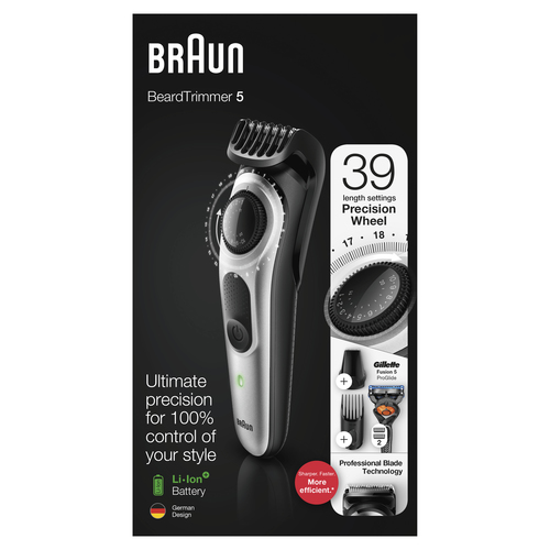 Braun Beard Trimmer BT5260 Men Trimmer & Hair Clipper, 39 Length Settings, Black/Silver Metal – image 6