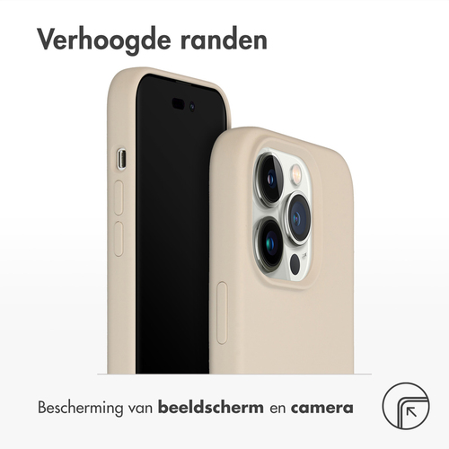 Accezz Liquid Silicone Backcover iPhone 14 Pro - Stone, afbeelding 3