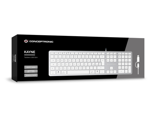 Conceptronic KAYNE02WIT USB Slim Keyboard, QWERTY Italian, Compatible with Windows and macOS – image 3