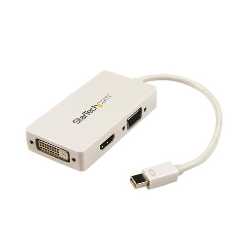 STARTECH.COM Mini DisplayPort auf HDMI / DVI / VGA Adapter - 3 in 1 mDP Konverter für MacBook - Weiss - Reiseadapter
