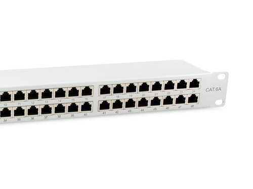 Equip Patchpanel 48x RJ45 Cat6A 19" FTP 1HE Premium helder grijs, afbeelding 3