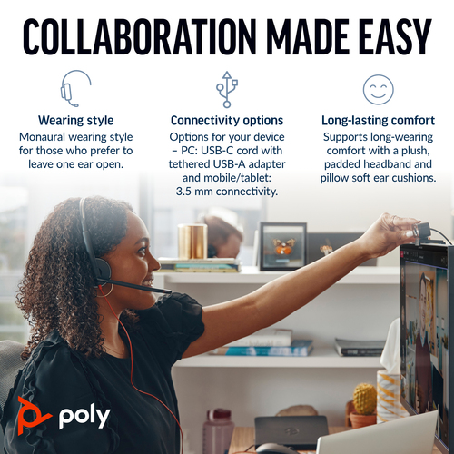 Poly Blackwire 5210 Wired Headset - image 7