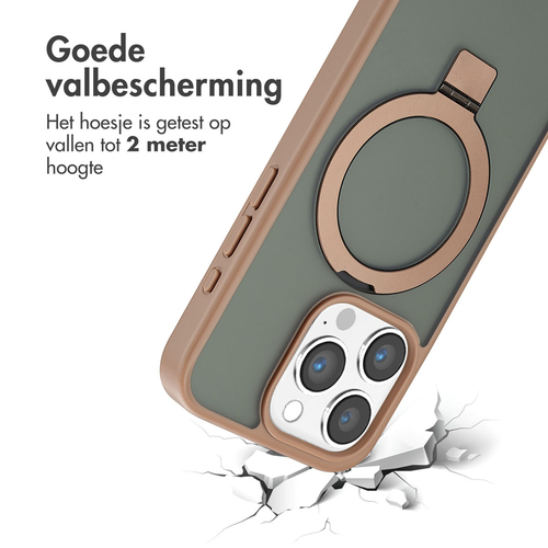 Accezz Ring Stand Backcover met MagSafe iPhone 15 Pro - Brown, afbeelding 4