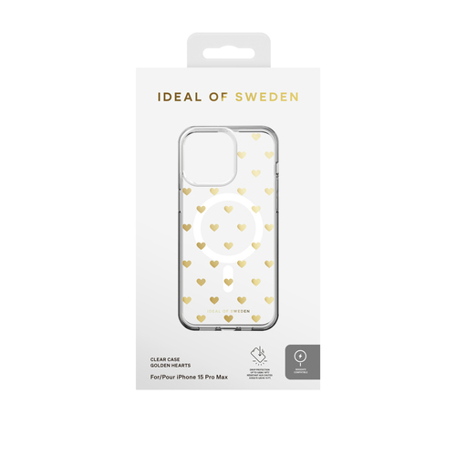 iDeal of Sweden Clear Case MagSafe iPhone 15 Pro Max Golden Hearts – image 4