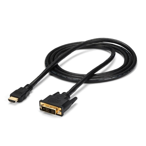 StarTech.com 6ft (1.8m) HDMI to DVI Cable, DVI-D to HDMI Display Cable (1920x1200p), Black, 19 Pin HDMI Male to DVI-D Male Cable Adapter, Digital Monitor Cable, M/M, Single Link - DVI to HDMI Cord (HDMIDVIMM6) Videoadapterkabel 1.83m Sort – billede 2