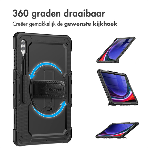 Accezz Rugged Backcover met schouderstrap Samsung Galaxy Tab S9 Ultra Tablethoesje Zwart, afbeelding 5