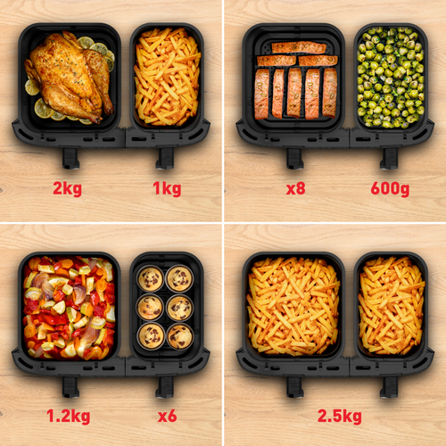 Tefal EY942H Easy Fry Dual XXL Friteuse sans huile Gris – Photo 9 sur 10