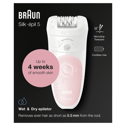 Braun Silk-épil 5 81768917 epilator 28 tweezers Pink, White – image 3