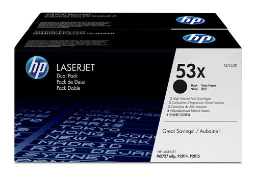 HP 53X 2-pack High Yield Black Original LaserJet Toner Cartridges – image 1