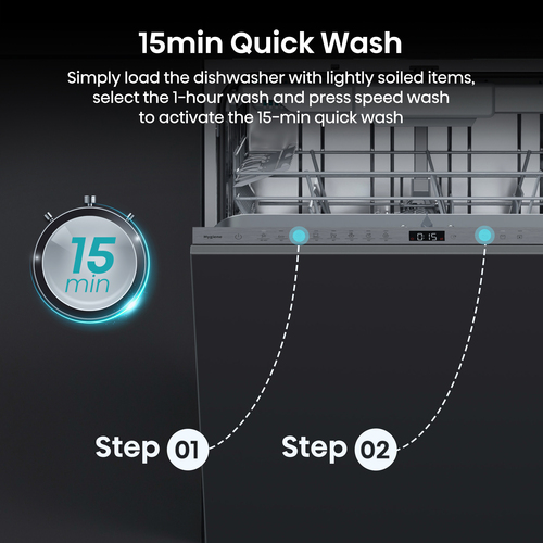 Hisense HV663A60UK Full-size Fully Integrated Dishwasher, Silver/Grey - image 7