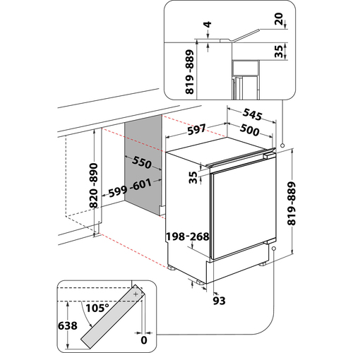 Indesit INBUFZ011 82cm High Integrated Undercounter Freezer 60cm Wide - image 8