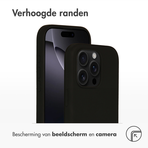 Accezz Liquid Silicone Backcover met MagSafe iPhone 16 Pro Telefoonhoesje Zwart, afbeelding 6