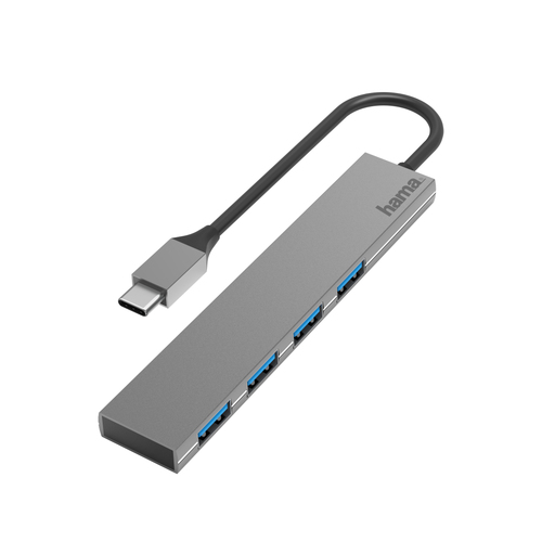Hama 00200101 хаб-разветвитель USB 3.2 Gen 1 (3.1 Gen 1) Type-C 5000 Мбит/с Серый