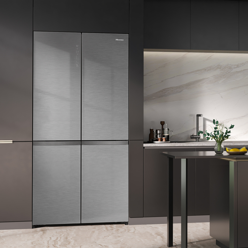 Hisense KitchenFit RQ768N4GVE Smart Fridge Freezer - Silver Glass, Silver/Grey - image 1