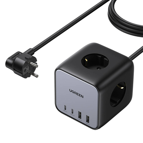 Ugreen CD268 Универсальная Серый, Черный Кабель переменного тока Быстрая зарядка Для помещений