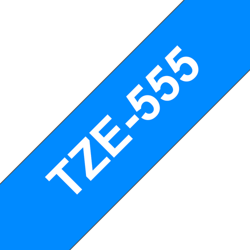 Brother P-touch TZe-555 24mm x 8m White On Blue Gloss Laminated TZE555 - image 1