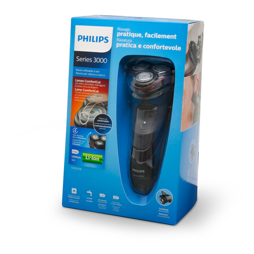 Philips SHAVER Series 3000 S3520/08 men's shaver Rotation shaver Trimmer Black, Cherry (fruit) – image 2