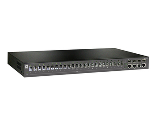 LevelOne 24 100FX SFP + 4 GE Combo SFP Managed Switch -40 ~ 75C