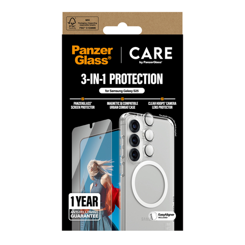 CARE by PanzerGlass Flagship 3-in-1 Bundle Samsung Galaxy S25 – Foto 3 von 4