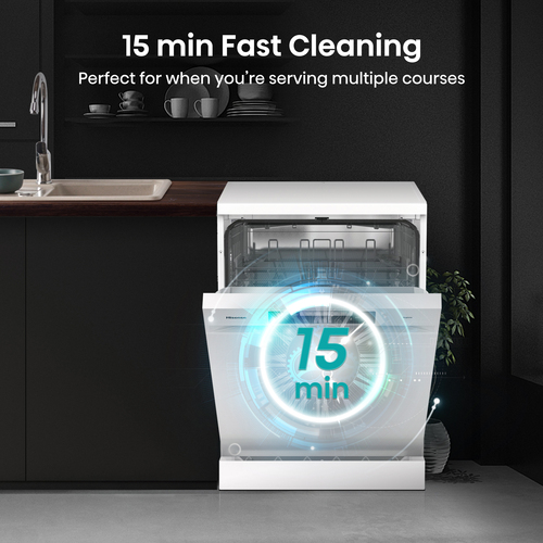 Hisense HS642D90WUK Full Size Dishwasher - White - D Rated, White - image 4