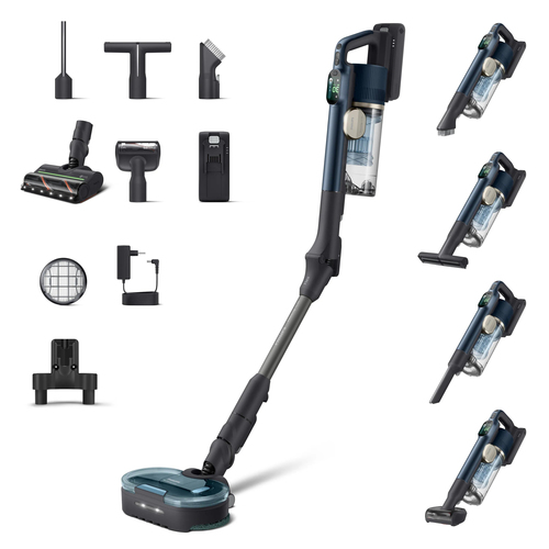 Philips XC8333/10 stick vacuum/electric broom 2-in-1 stick vacuum Battery Dry&wet HEPA Bagless Blue