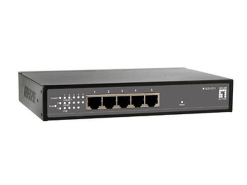 LevelOne 4 x 802.3af PoE + 1 FE Unmanaged Switch -10 ~ 60C, Desktop