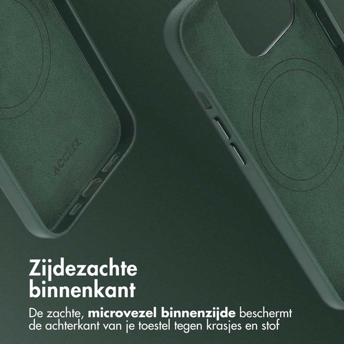 Accezz MagSafe Leather Backcover iPhone 13 Pro - Cedar Green, afbeelding 7