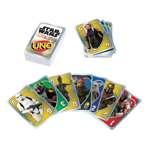 Mattel Games UNO Star Wars The Mandalorian, baraja temática