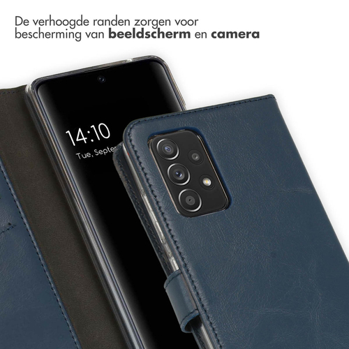 Selencia Echt Lederen Bookcase Samsung Galaxy A52(s) (5G/4G) - Blauw, afbeelding 4