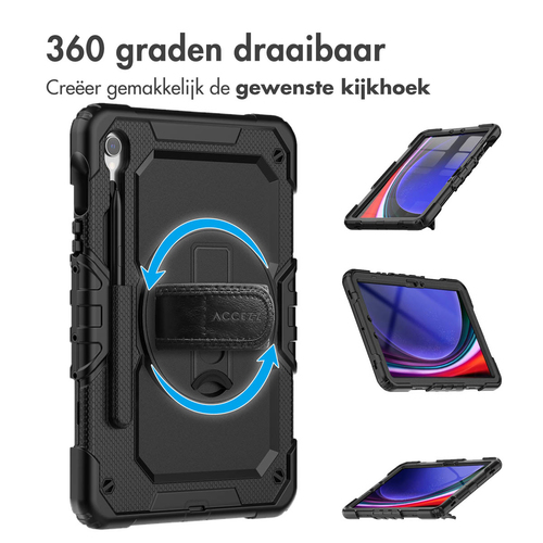 Accezz Rugged Backcover Shoulder Strap voor de Samsung Galaxy Tab S9 FE 10.9 inch / Tab S9 11.0 inch - Zwart, afbeelding 5