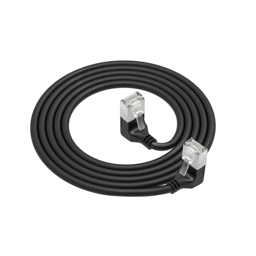 CAT6A UFTP SL D/D-ANG BK 1.00M. 1 stk
