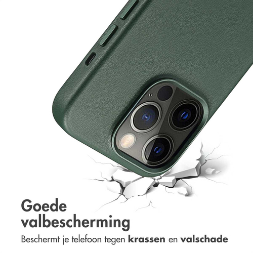 Accezz MagSafe Leather Backcover iPhone 13 Pro - Cedar Green, afbeelding 8