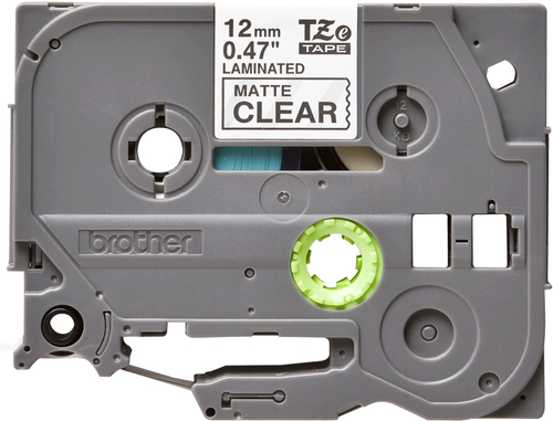 Original Brother P-Touch TZEM31 12mm Matt Tape - Black on Clear - image 2