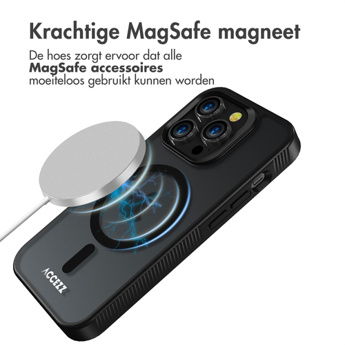 Accezz Rugged Frosted Backcover met MagSafe iPhone 14 Pro - Zwart, afbeelding 4