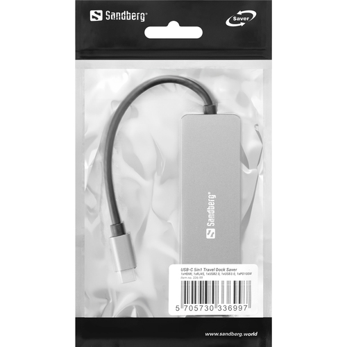 Sandberg USB-C 5in1 Travel Dock Saver – image 2
