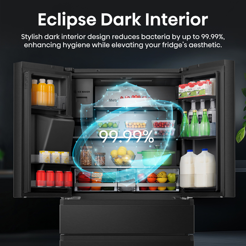 Hisense PureFlat Eclipse RF9P490GTFE Total No Frost American Fridge Freezer - Black - E Rated, Black - image 5
