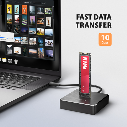 Axagon ADSA-M2C11 USB-C 10Gbps M.2 NVMe & SATA SSD Docking Station – image 5