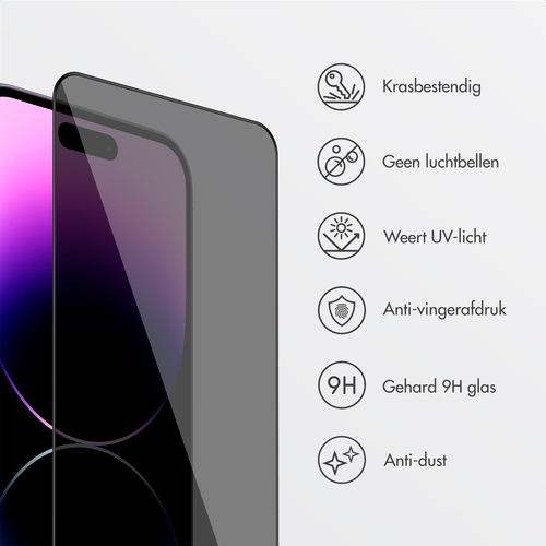 Accezz Gehard Glas Privacy SH00089403 - Screenprotector + Applicator, afbeelding 4