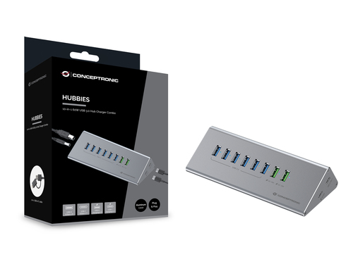 CONCEPTRONIC Dock USB-C->1xUSB-C,6xUSB-A,100WPD o.N.0.37m, afbeelding 3