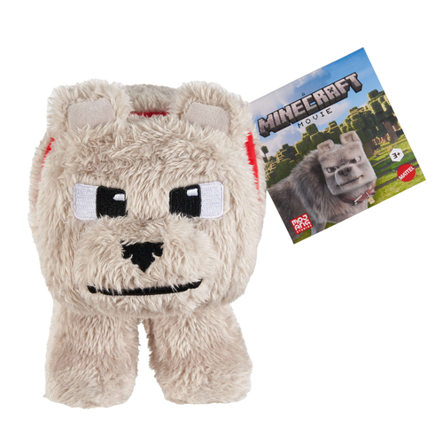 Minecraft Dennis the Wolf Plush Toy, 8-inch Collectible Soft Doll Inspired by A Movie
