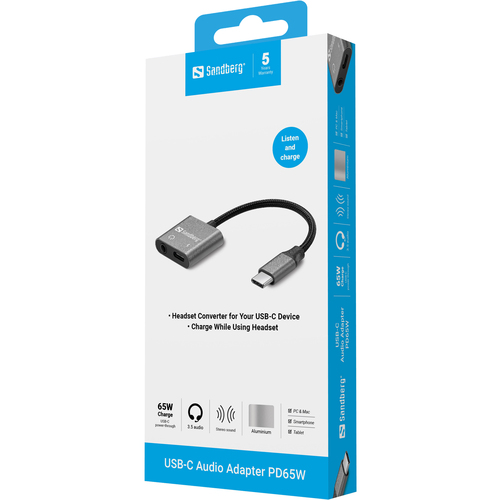 Sandberg USB-C Audio Adapter PD65W – image 3