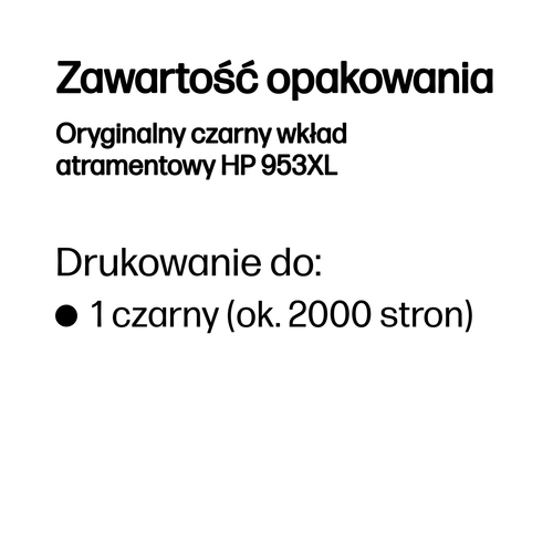 Oryginalny czarny wkład atramentowy HP 953XL