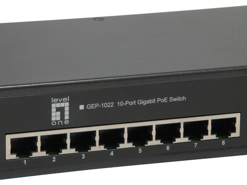 LevelOne 10-Port Gigabit PoE Switch, 8 PoE Outputs, 2 x SFP, Internal Power Supply, 802.3at/af PoE – image 5