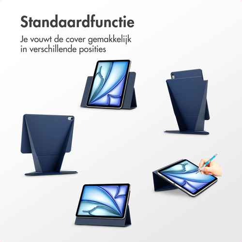 ACCEZZ – High Stand Tablet Case – Bookcase 11″ – Kunst­leder – Magnetische bevestiging – Verstelbare stand – donkerblauw, afbeelding 5