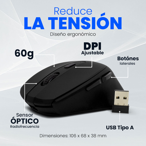 Mouse Inalámbrico Iluminado VORAGO MO-306