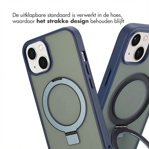 Accezz Ring Stand Backcover met MagSafe iPhone 14 - Blue, afbeelding 6