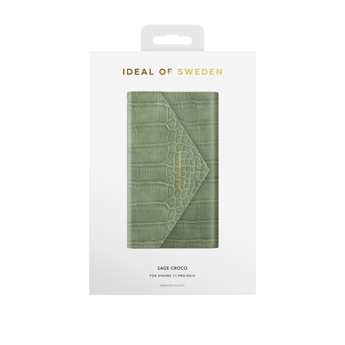 iDeal of Sweden Envelope Clutch iPhone 11P/XS/X Sage Croco – image 3