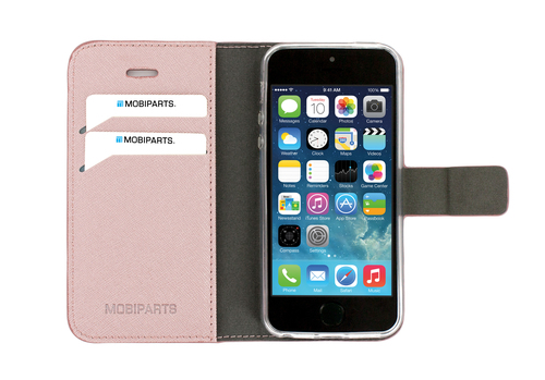 Mobiparts Saffiano Wallet Case Apple iPhone 5, iPhone 5S, iPhone SE Pink – image 4