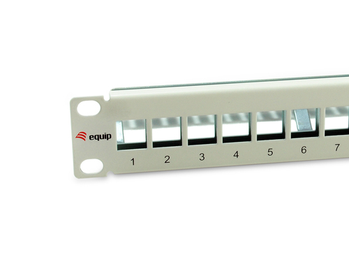 Equip Patchpanel 12x RJ45 Cat6A 10" FTP 1HE Premium helder grijs, afbeelding 3